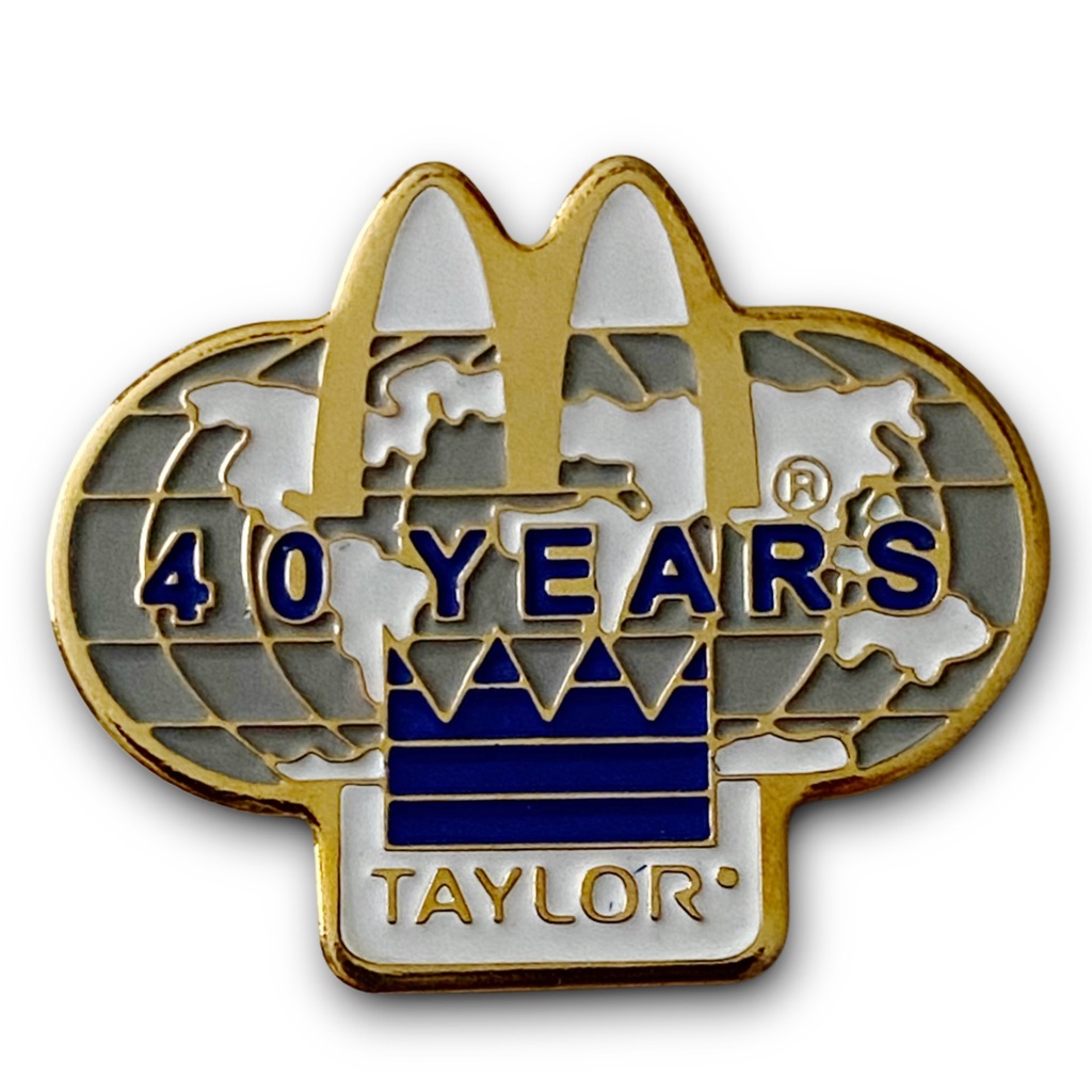 Mcdonald’s Pin Taylor 40 Years 1996 Anniversary Commemorative Metal Lapel Pin